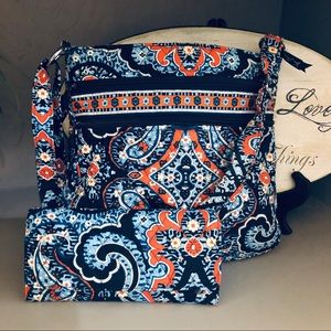 Vera Bradley Triple Zip Hipster and Wallet